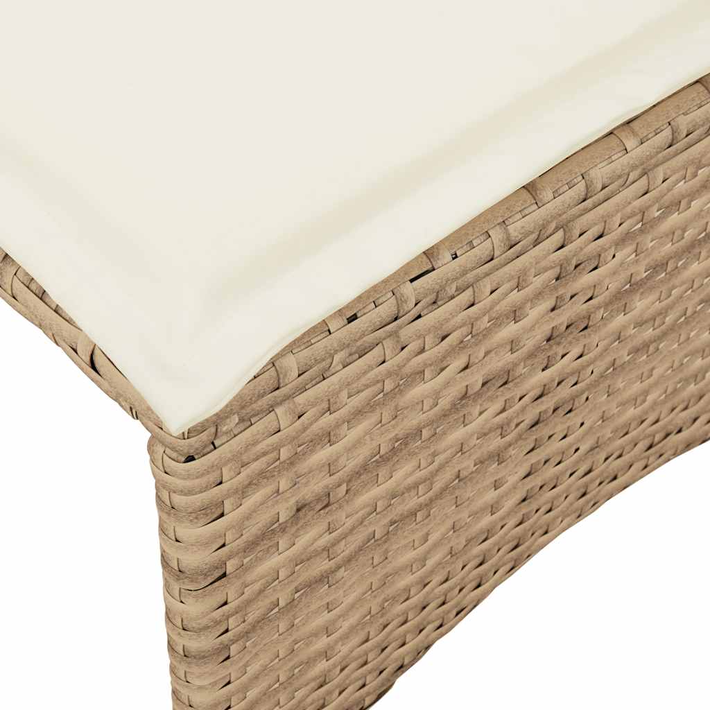 5-dijelni vrtni set sofa s jastucima bež od poliratana