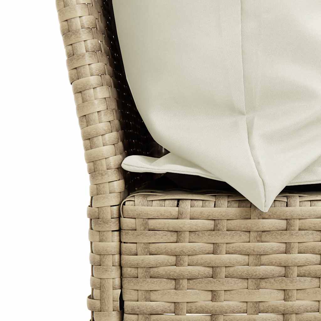 5-dijelni vrtni set sofa s jastucima bež od poliratana