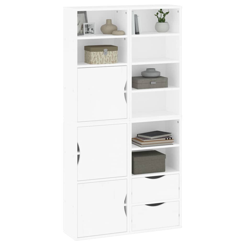 Bočni ormarići 4 kom ODDA bijeli 40x24x79 cm puno drvo bor
