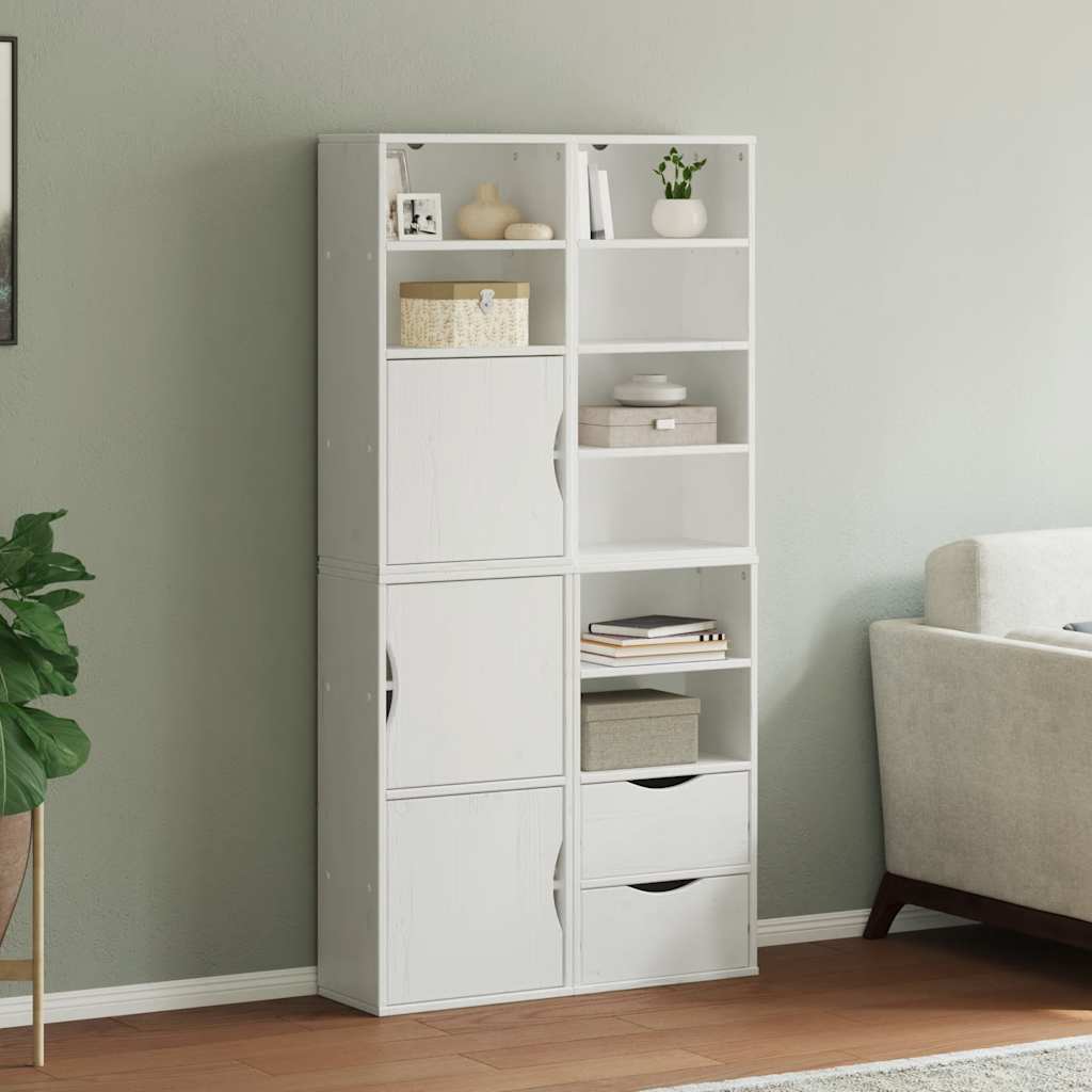 Bočni ormarići 4 kom ODDA bijeli 40x24x79 cm puno drvo bor