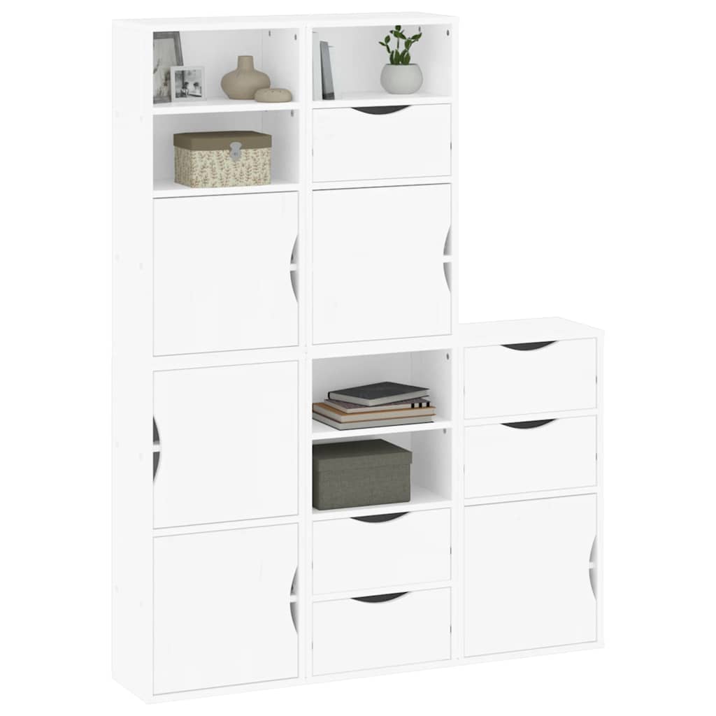 Bočni ormarići 5 kom ODDA bijeli 40x24x79 cm puno drvo bor