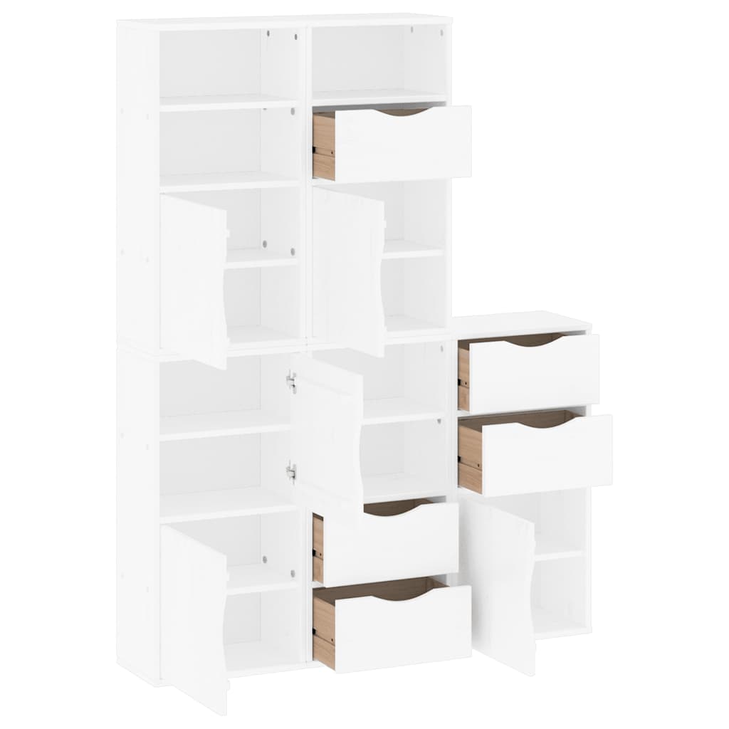 Bočni ormarići 5 kom ODDA bijeli 40x24x79 cm puno drvo bor