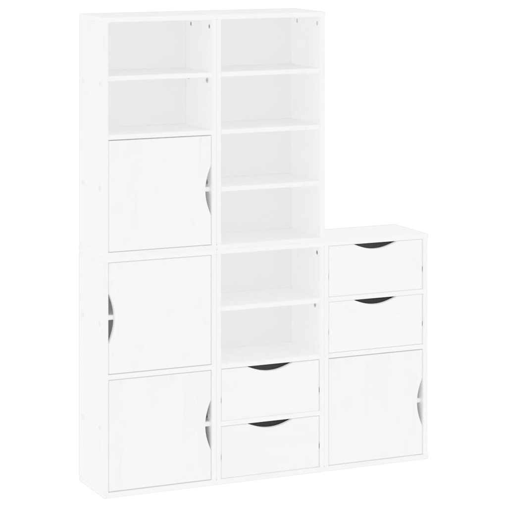 Bočni ormarići 5 kom ODDA bijeli 40x24x79 cm puno drvo bor
