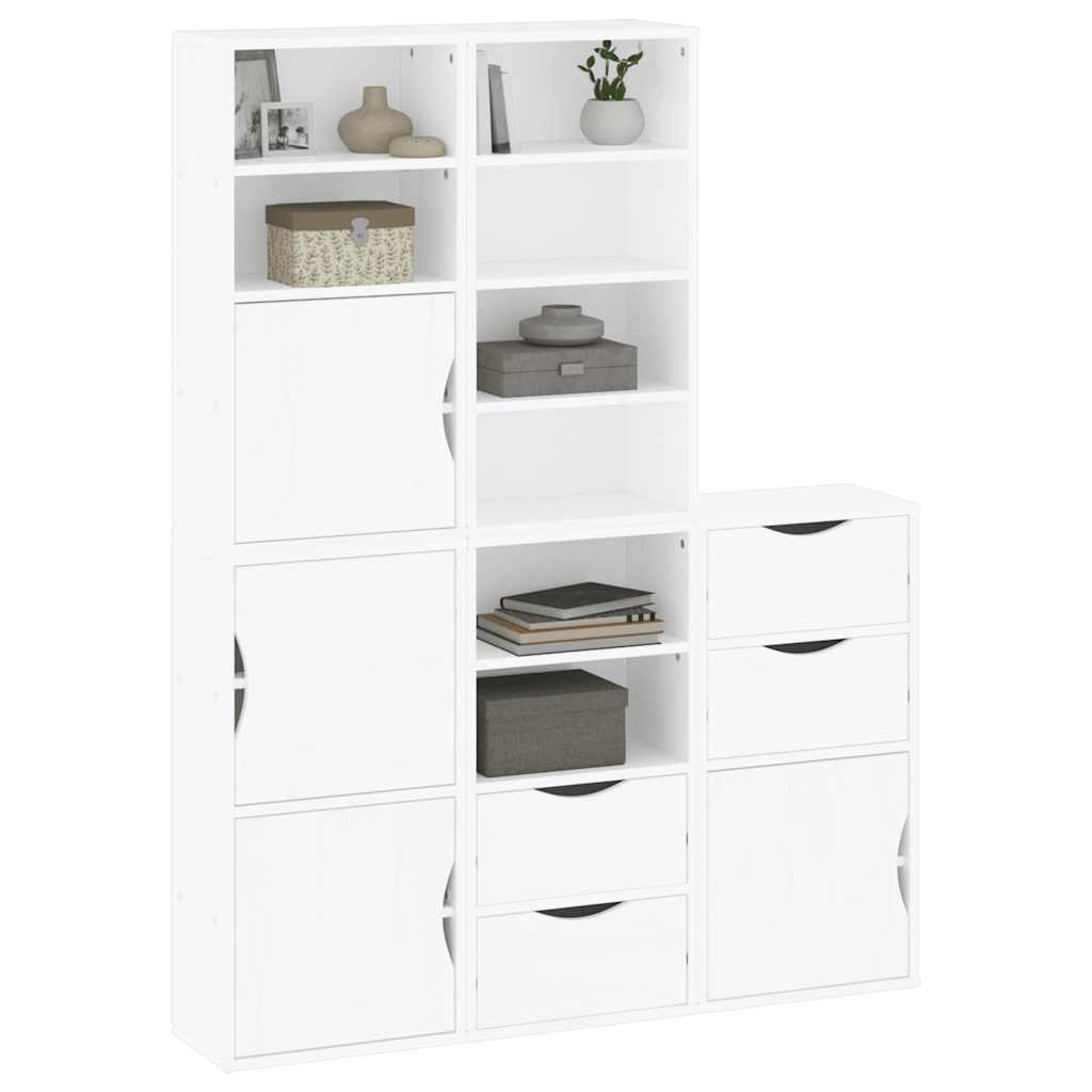 Bočni ormarići 5 kom ODDA bijeli 40x24x79 cm puno drvo bor
