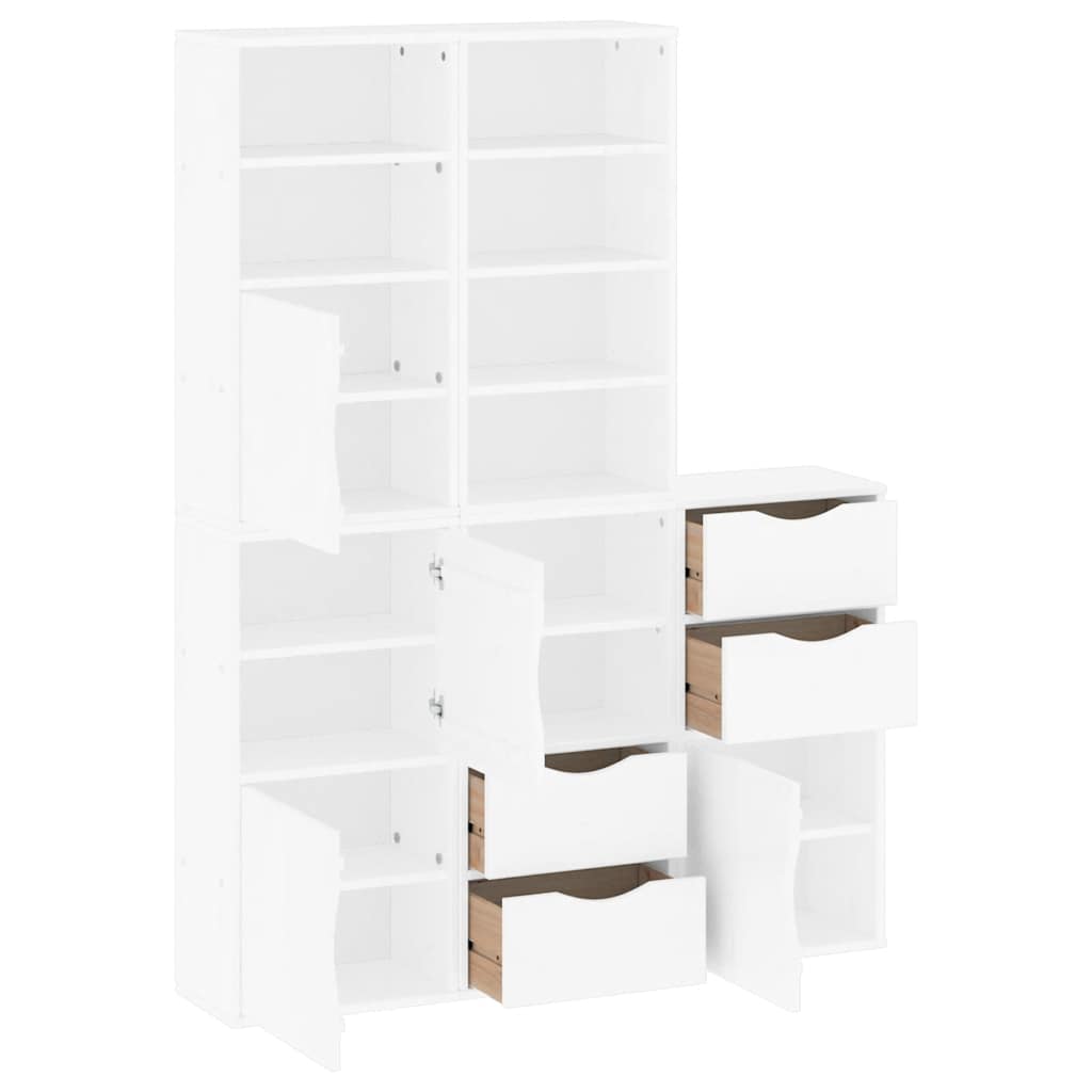 Bočni ormarići 5 kom ODDA bijeli 40x24x79 cm puno drvo bor