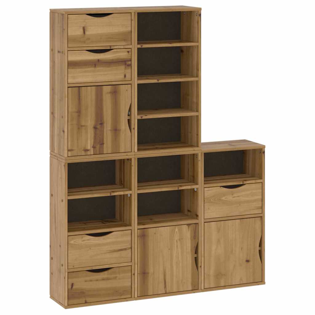 Bočni ormarići 5 kom ODDA 40x24x79 cm puno drvo bor