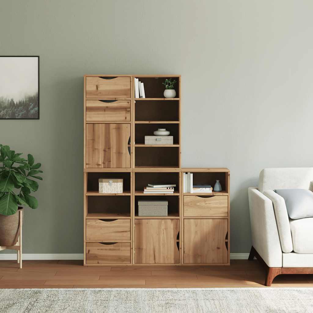 Bočni ormarići 5 kom ODDA 40x24x79 cm puno drvo bor