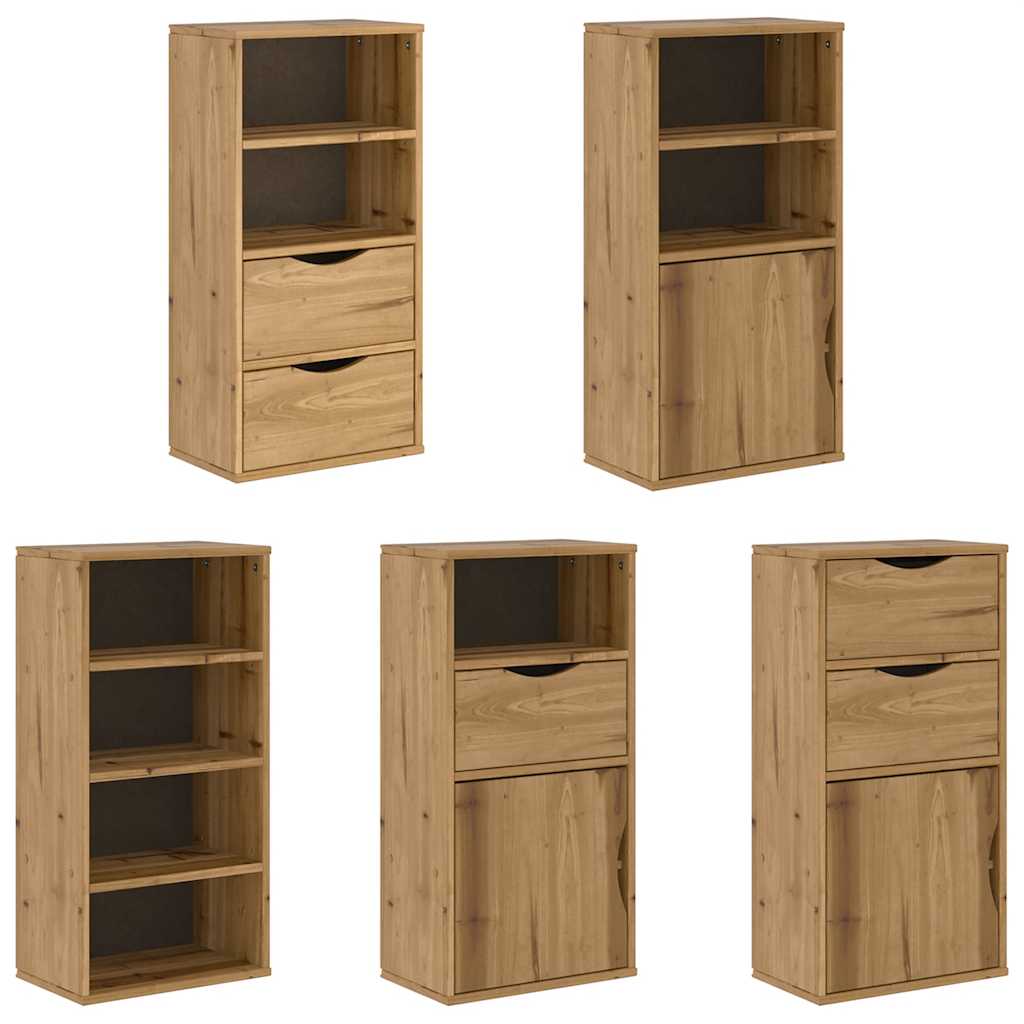 Bočni ormarići 5 kom ODDA 40x24x79 cm puno drvo bor