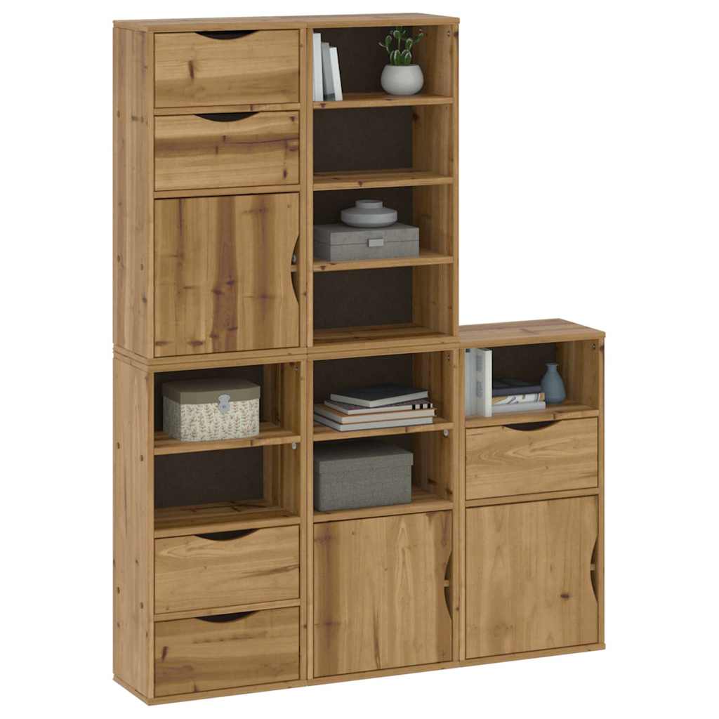 Bočni ormarići 5 kom ODDA 40x24x79 cm puno drvo bor