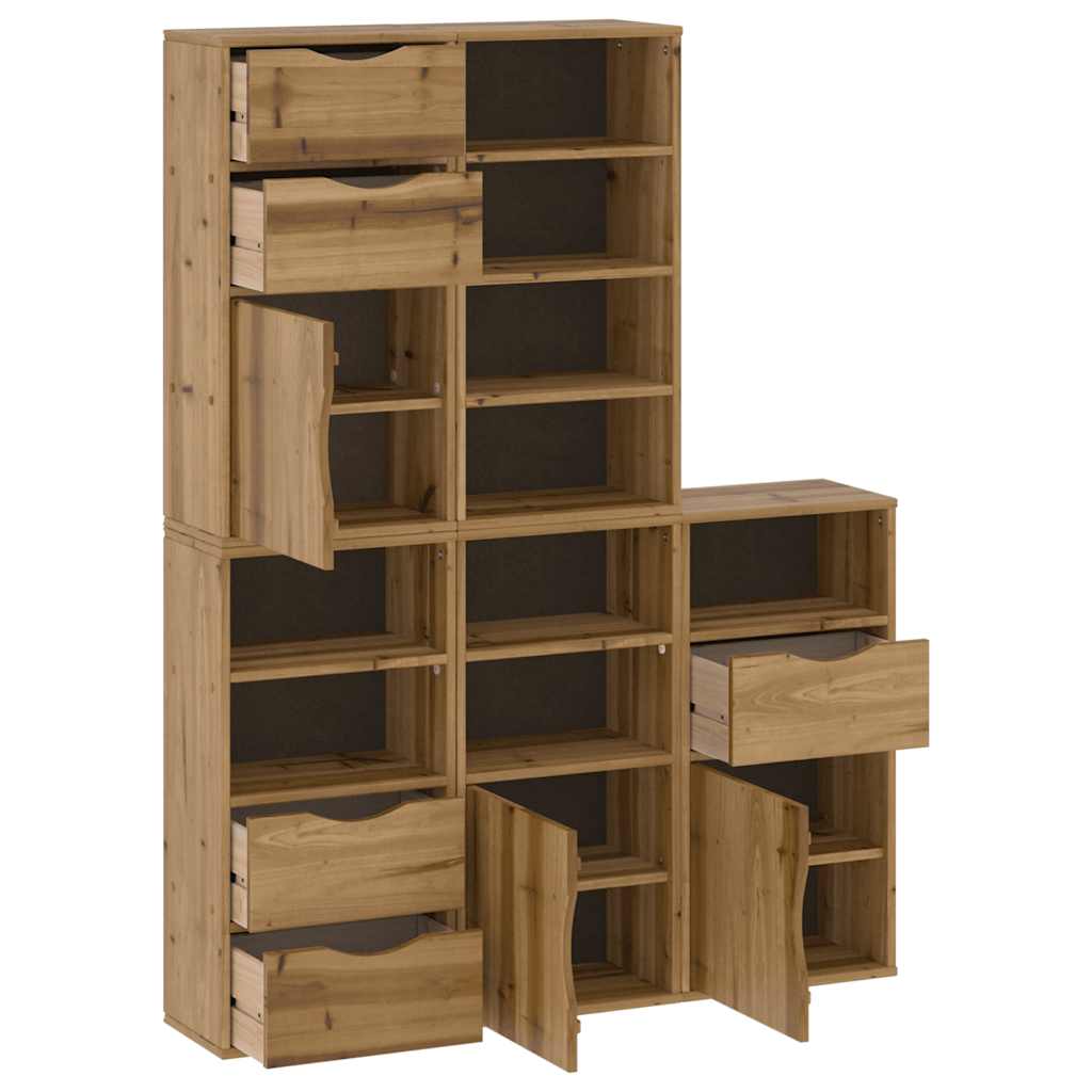 Bočni ormarići 5 kom ODDA 40x24x79 cm puno drvo bor