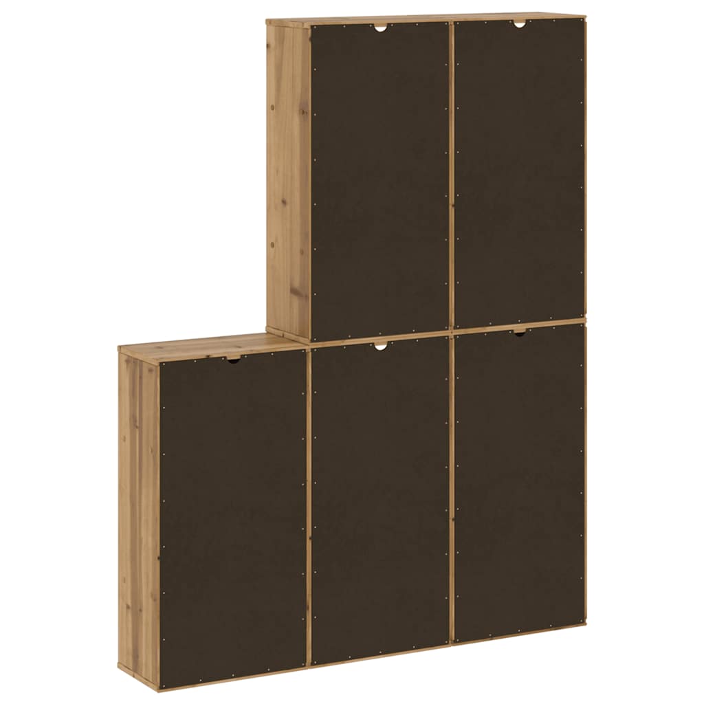Bočni ormarići 5 kom ODDA 40x24x79 cm puno drvo bor
