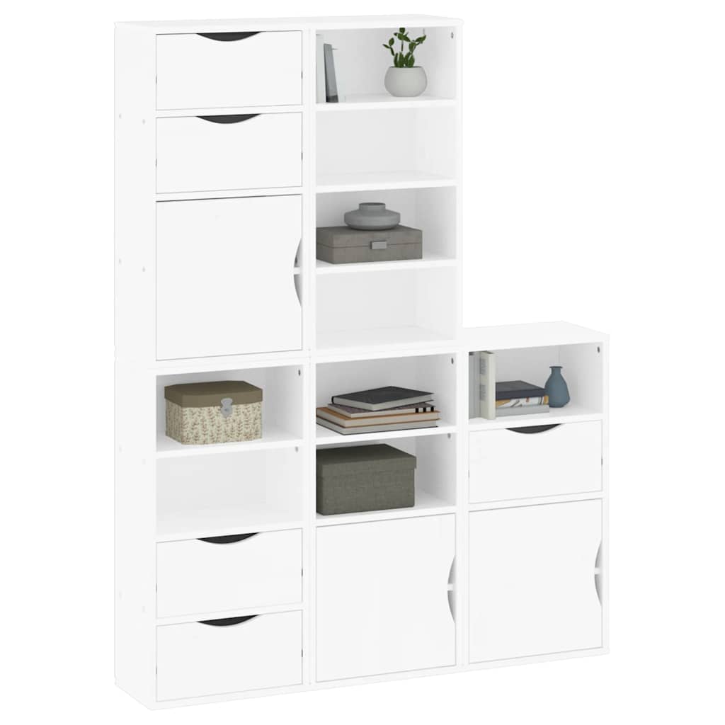 Bočni ormarići 5 kom ODDA bijeli 40x24x79 cm puno drvo bor