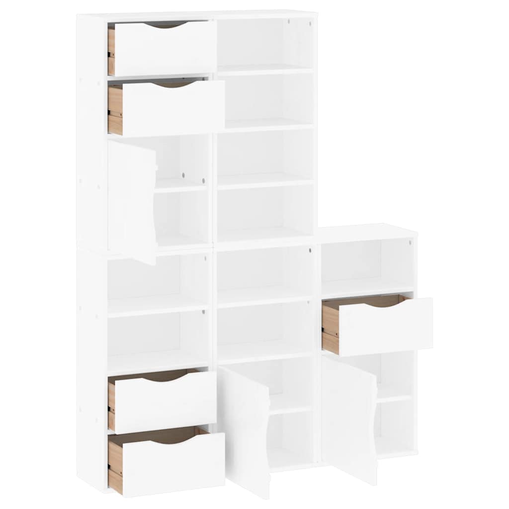 Bočni ormarići 5 kom ODDA bijeli 40x24x79 cm puno drvo bor