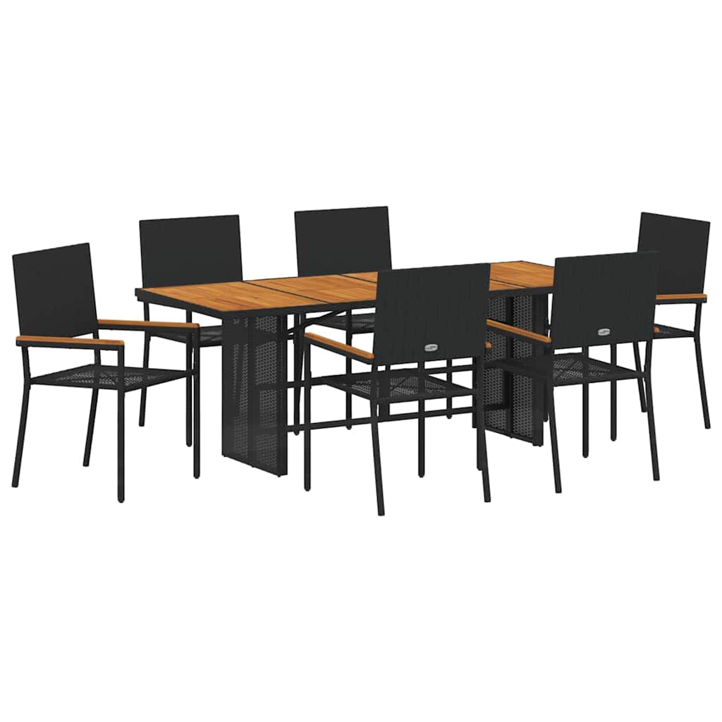 Vrtni set za objed 7 pcs Crna poliratan