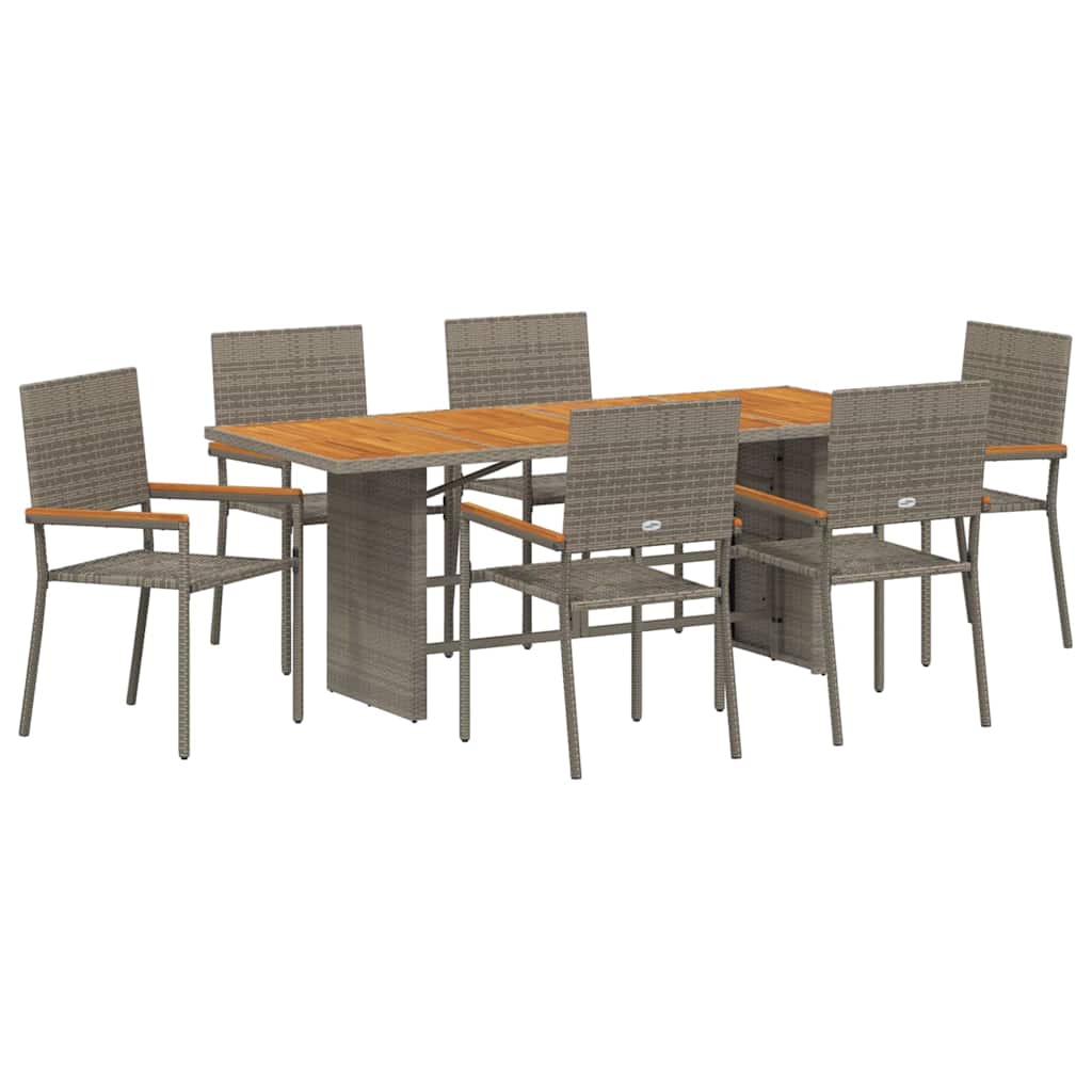 Vrtni set za objed 7 pcs Siva poliratan