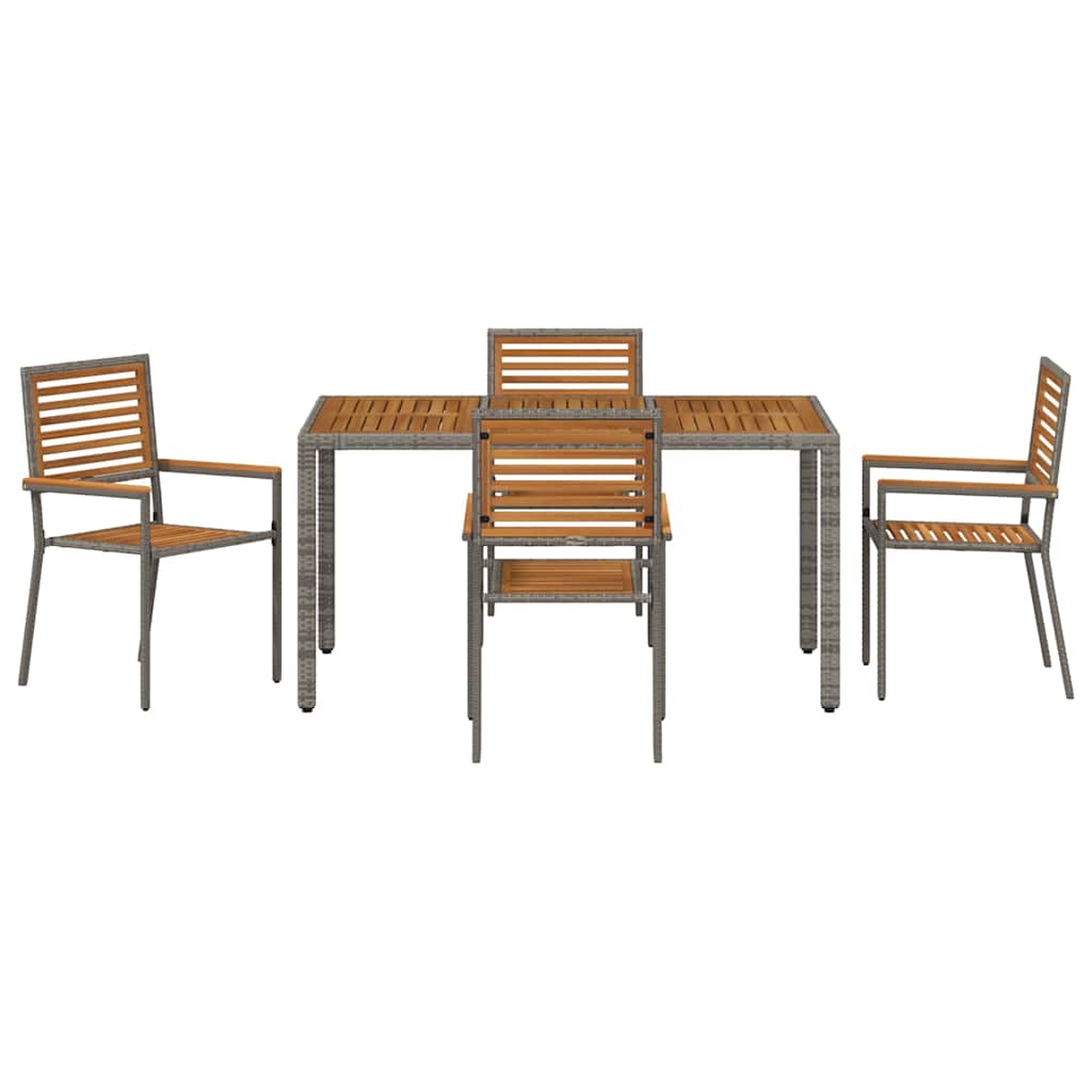 Vrtni set za objed 5 pcs Siva i smeđa poliratan