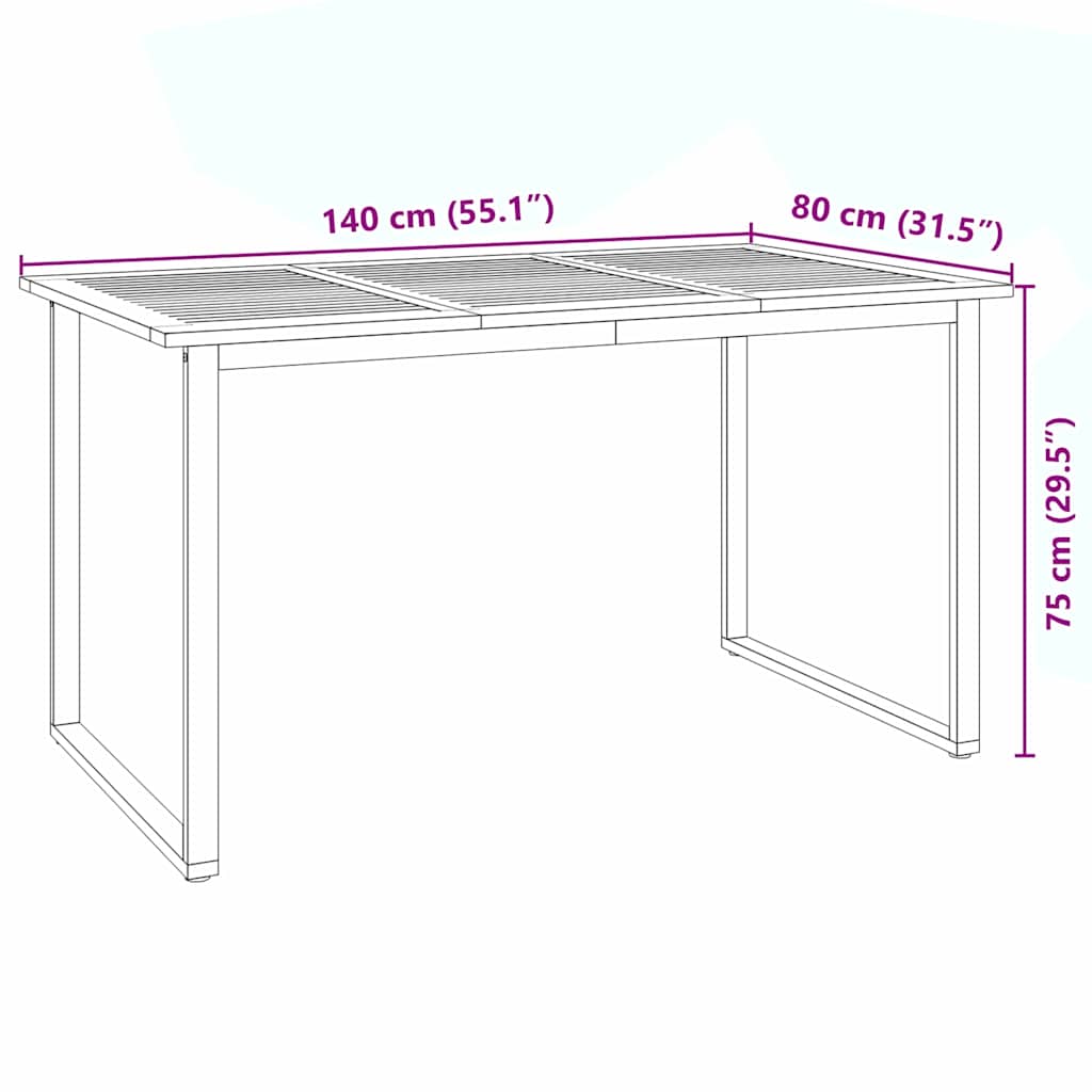 Vrtni set za objed 5 pcs Bež Čvrsto drvo akacije