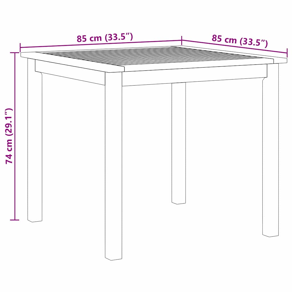 Vrtni set za objed 3 pcs Crna Čvrsto drvo akacije