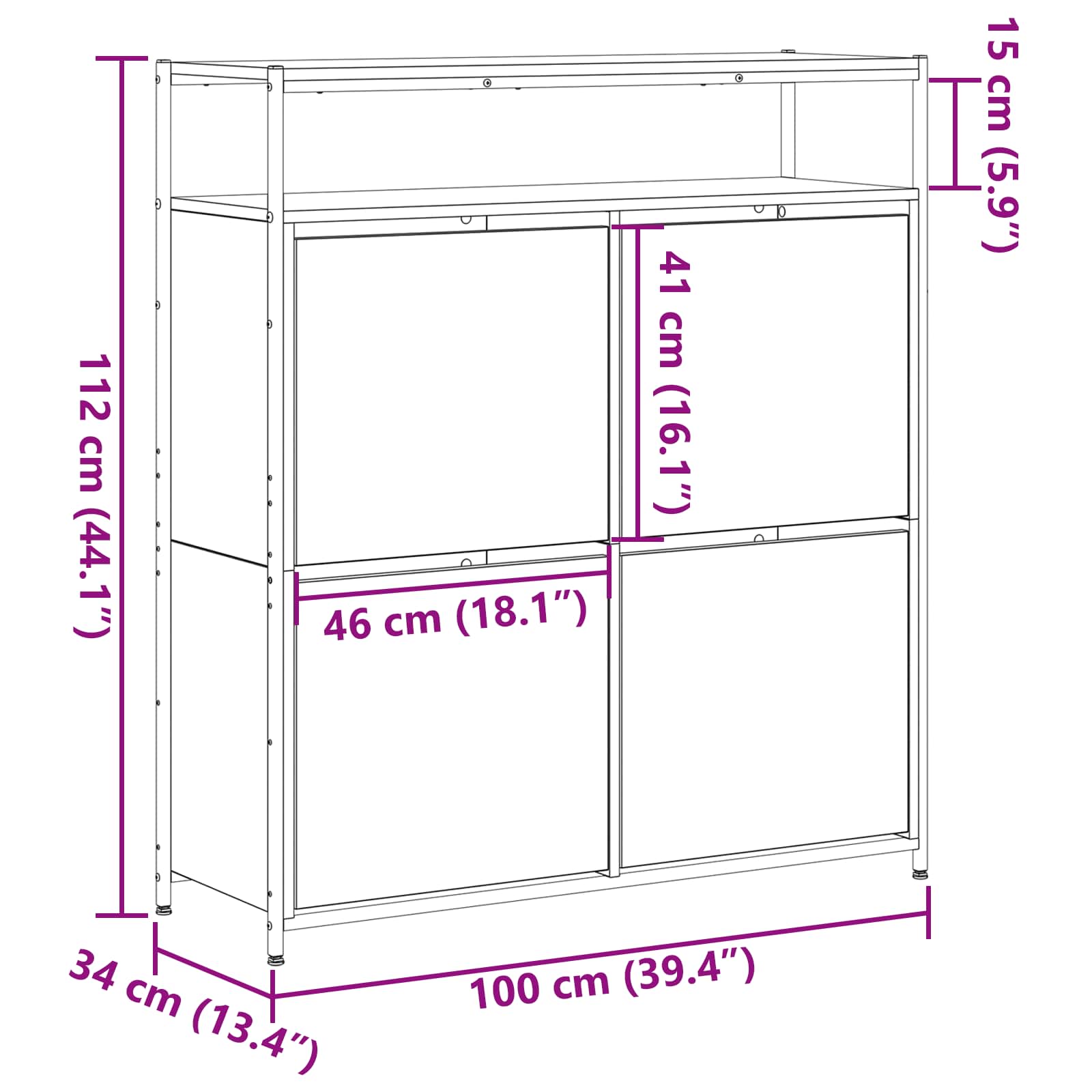 Ormar za cipele Crni hrast 100 x 34 x 112 cm Konstruirano drvo