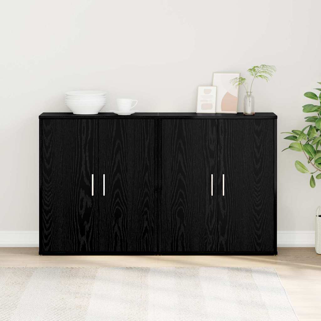 Kreveta 2 pcs Crni hrast 60 x 31 x 70 cm Konstruirano drvo