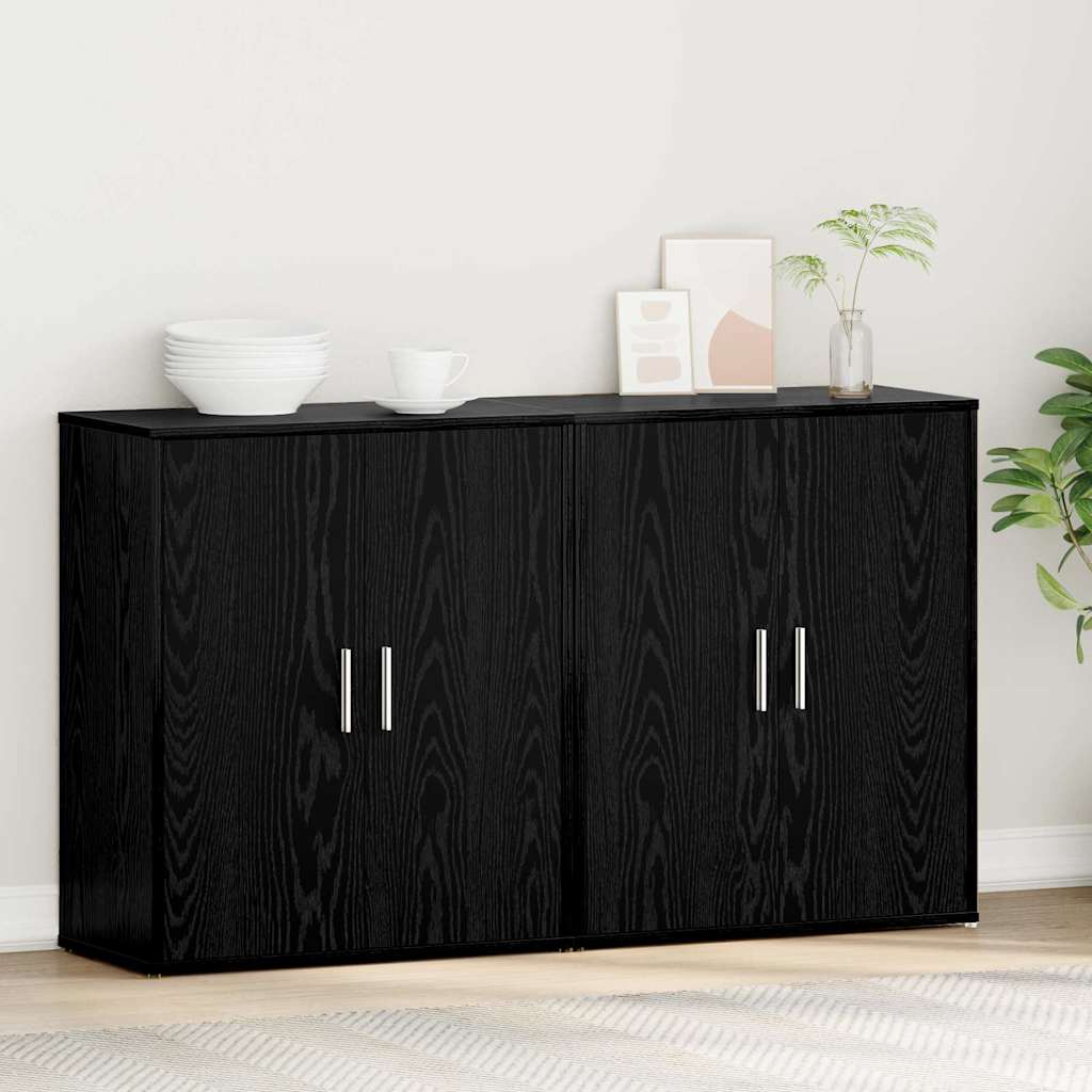 Kreveta 2 pcs Crni hrast 60 x 31 x 70 cm Konstruirano drvo