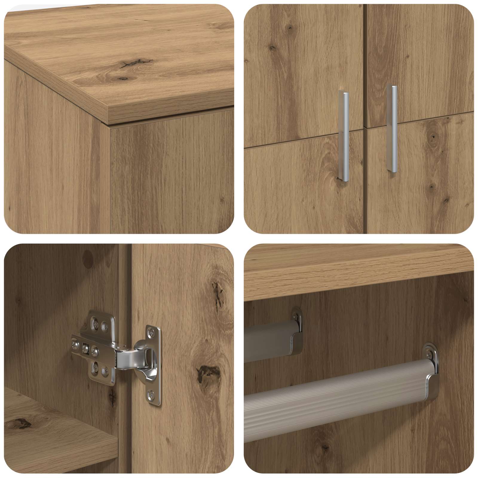 Highboard hrast artisan 80 x 39 x 178 cm Konstruirano drvo