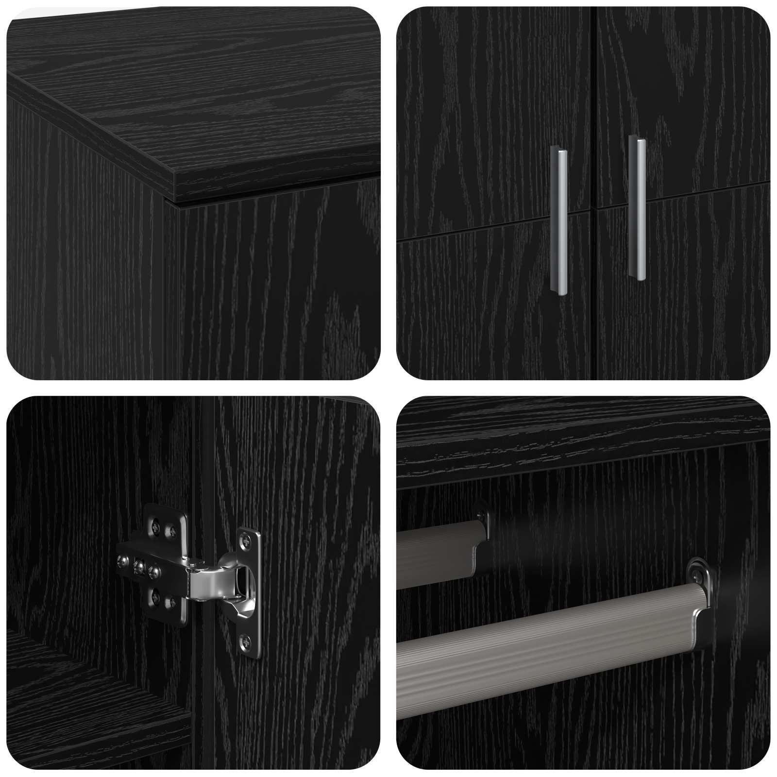 Highboard Crni hrast 80 x 39 x 178 cm Konstruirano drvo