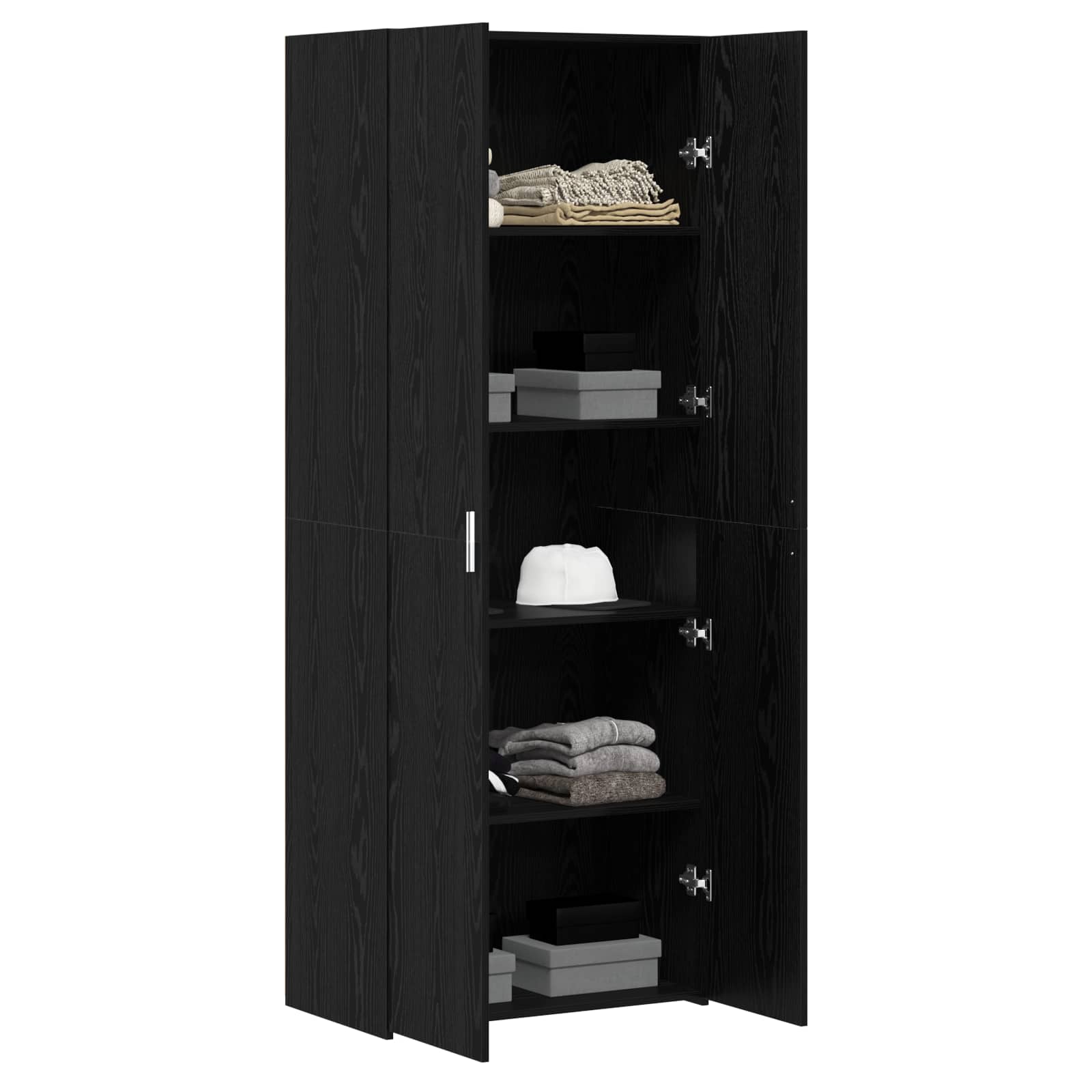 Highboard 2 pcs Crni hrast 70 x 42,5 x 185 cm