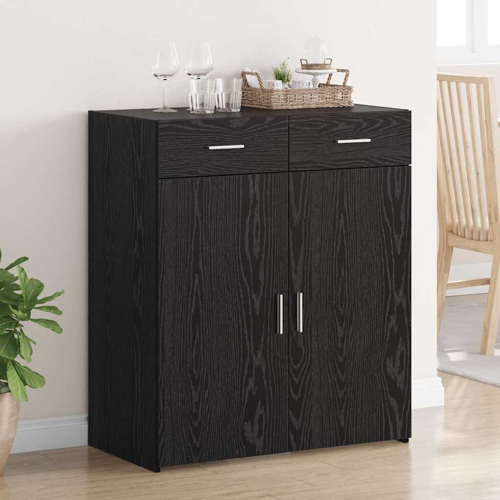 Ormarić za pohranu s ladicama Crni hrast 80 x 42.5 x 93.5 cm