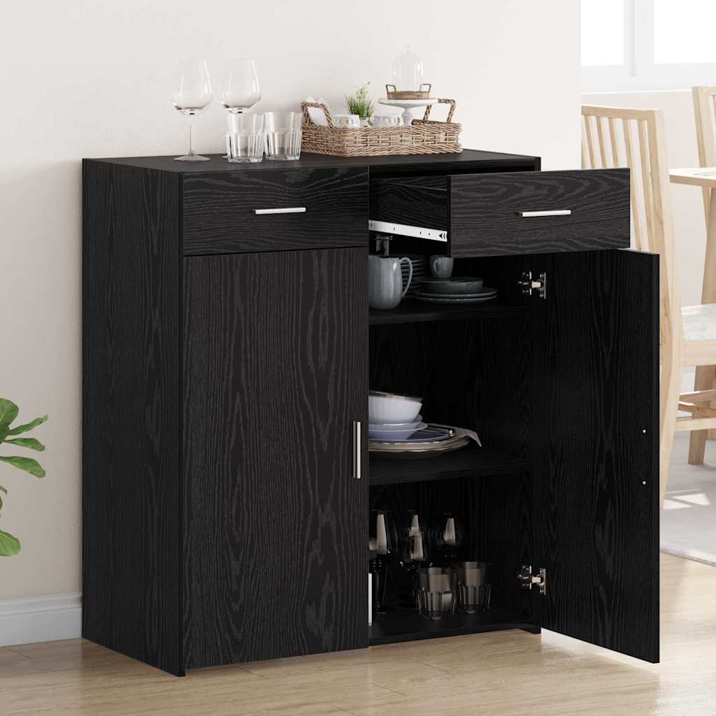 Ormarić za pohranu s ladicama Crni hrast 80 x 42.5 x 93.5 cm