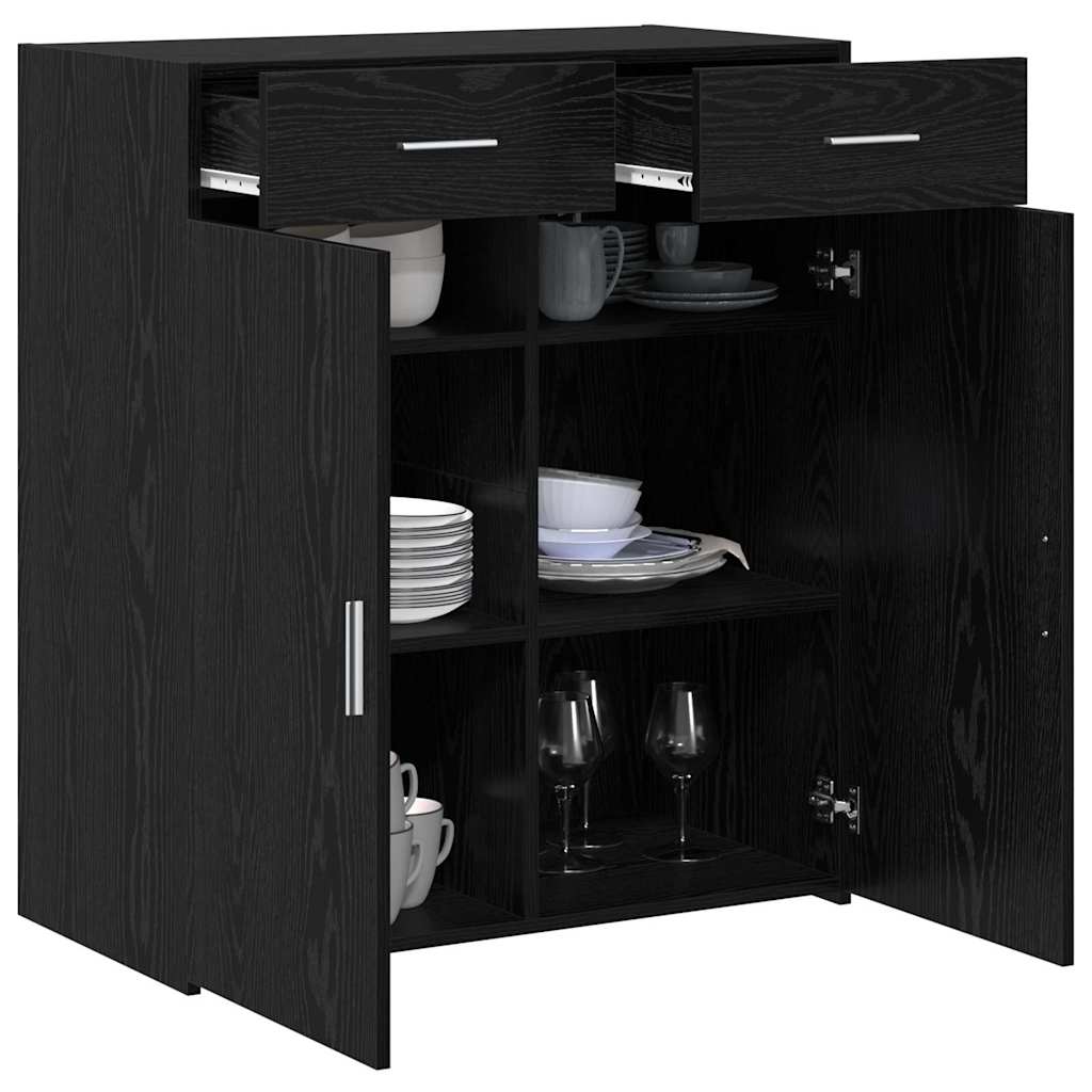 Ormarić za pohranu s ladicama Crni hrast 80 x 42.5 x 93.5 cm