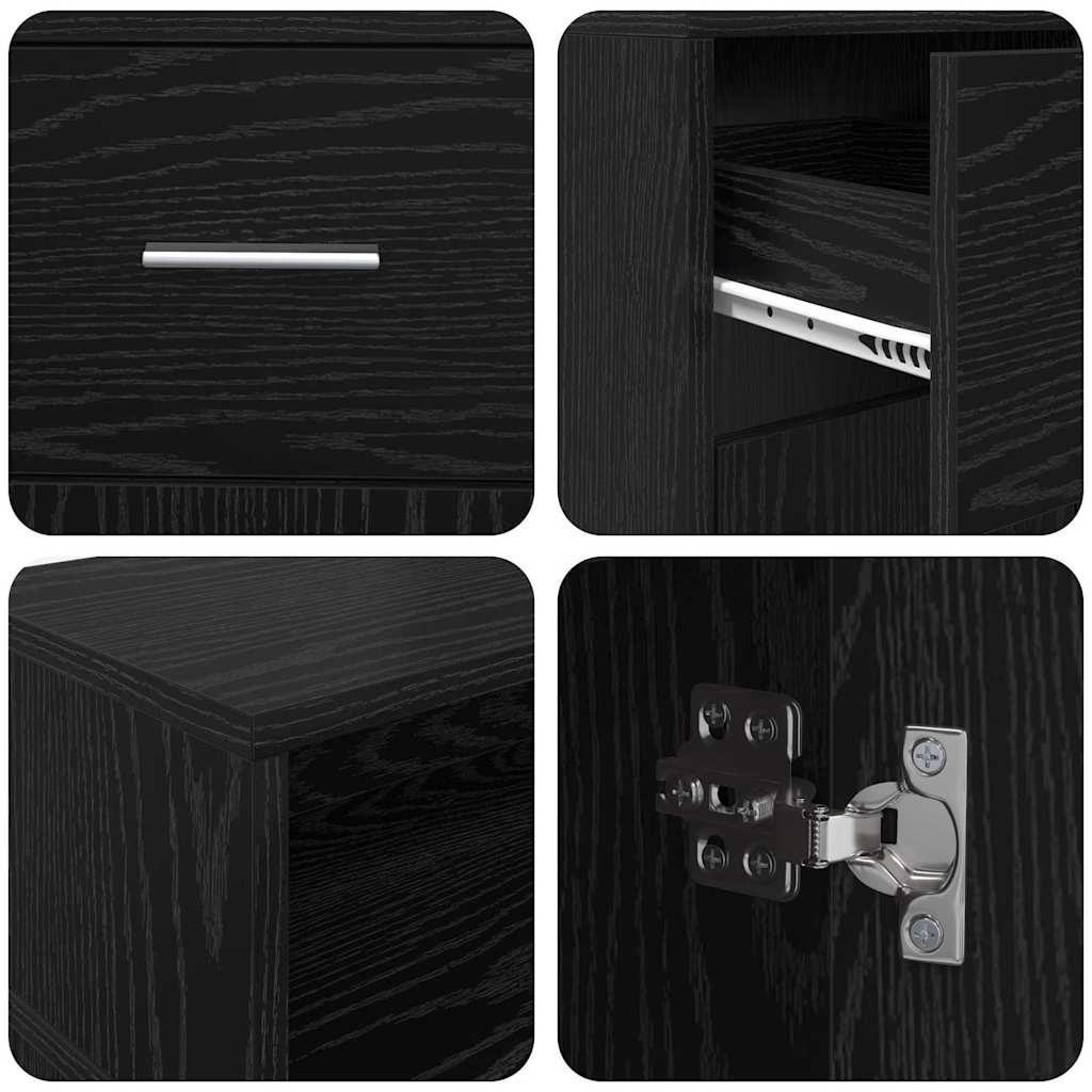 Stol s ladicama Crni hrast 160 x 55 x 91 cm Konstruirano drvo