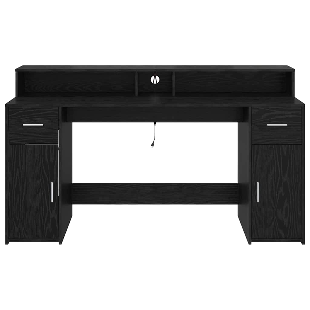 Stol s ladicama Crni hrast 160 x 55 x 91 cm Konstruirano drvo