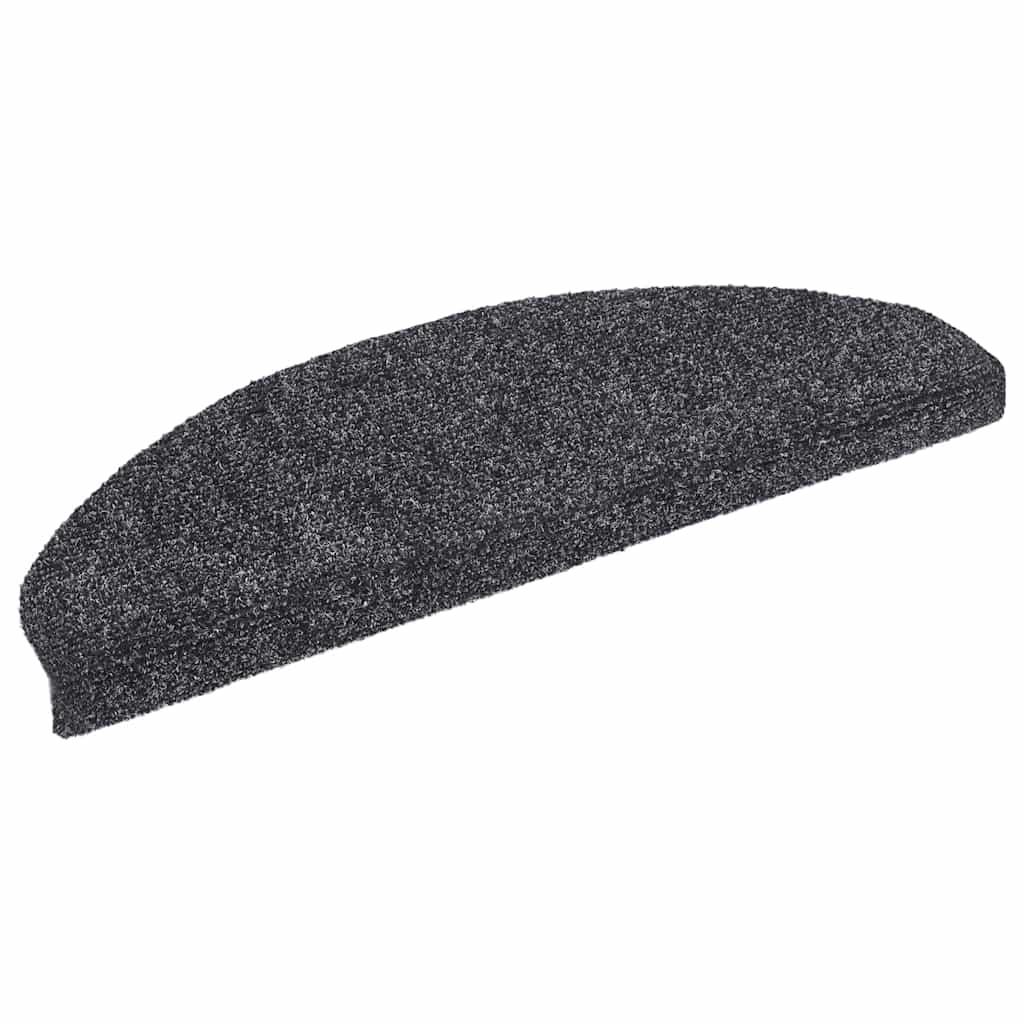 Prostirke za stepenice, samoljepljive, 20 kom., 65x21x4 cm, tamno sive, poluokrugle, velike