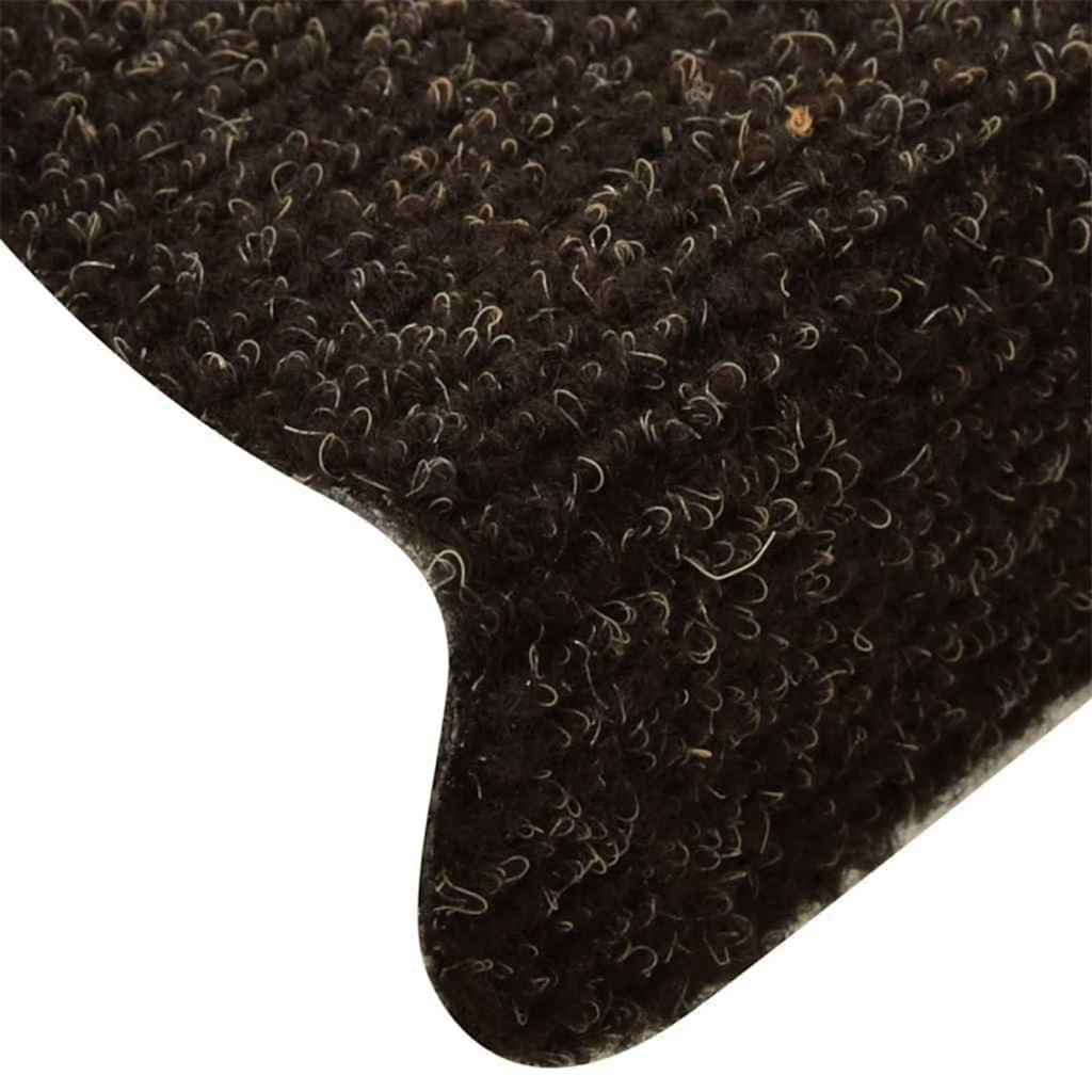 Prostirke za stepenice, samoljepljive, 20 kom. 65x21x4 cm, tamnosmeđe, poluokrugle, velike
