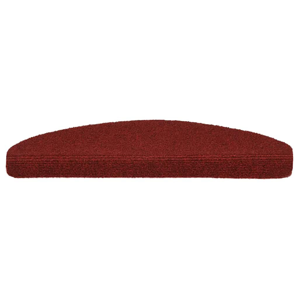 Prostirke za stepenice, samoljepljive, 30 kom, 65x21x4 cm, bordo crvene, poluokrugle, velike