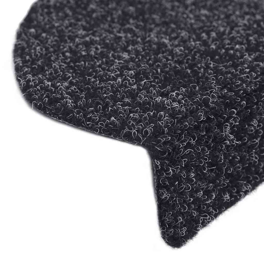 Prostirke za stepenice, samoljepljive, 20 kom, 56x17x3 cm, crne, poluokrugle