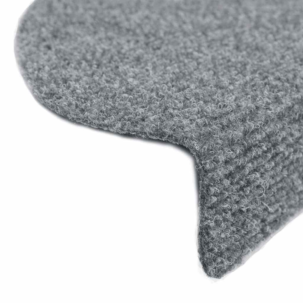 Prostirke za stepenice, samoljepljive, 20 kom, 56x17x3 cm, svijetlo sive, poluokrugle