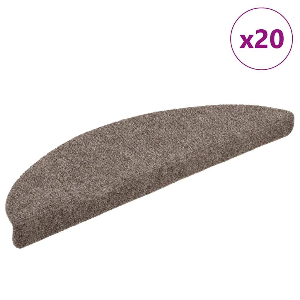 Prostirke za stepenice, samoljepljive, 20 kom. 56x17x3 cm, bež, poluokrugle