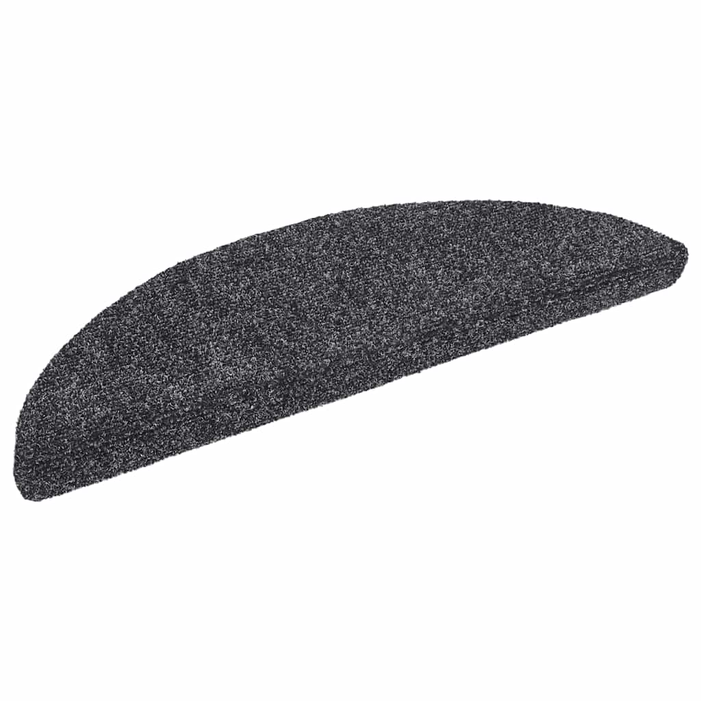 Prostirke za stepenice, samoljepljive, 30 kom, 56x17x3 cm, tamno sive, poluokrugle