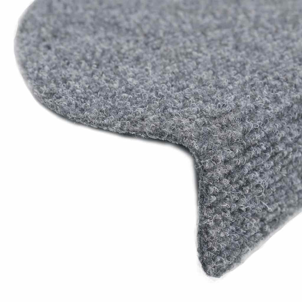 Prostirke za stepenice, samoljepljive, 30 kom, 56x17x3 cm, svijetlo sive, poluokrugle