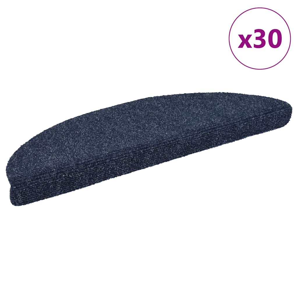 Prostirke za stepenice samoljepljive 30 kom 56x17x3 cm plave poluokrugle