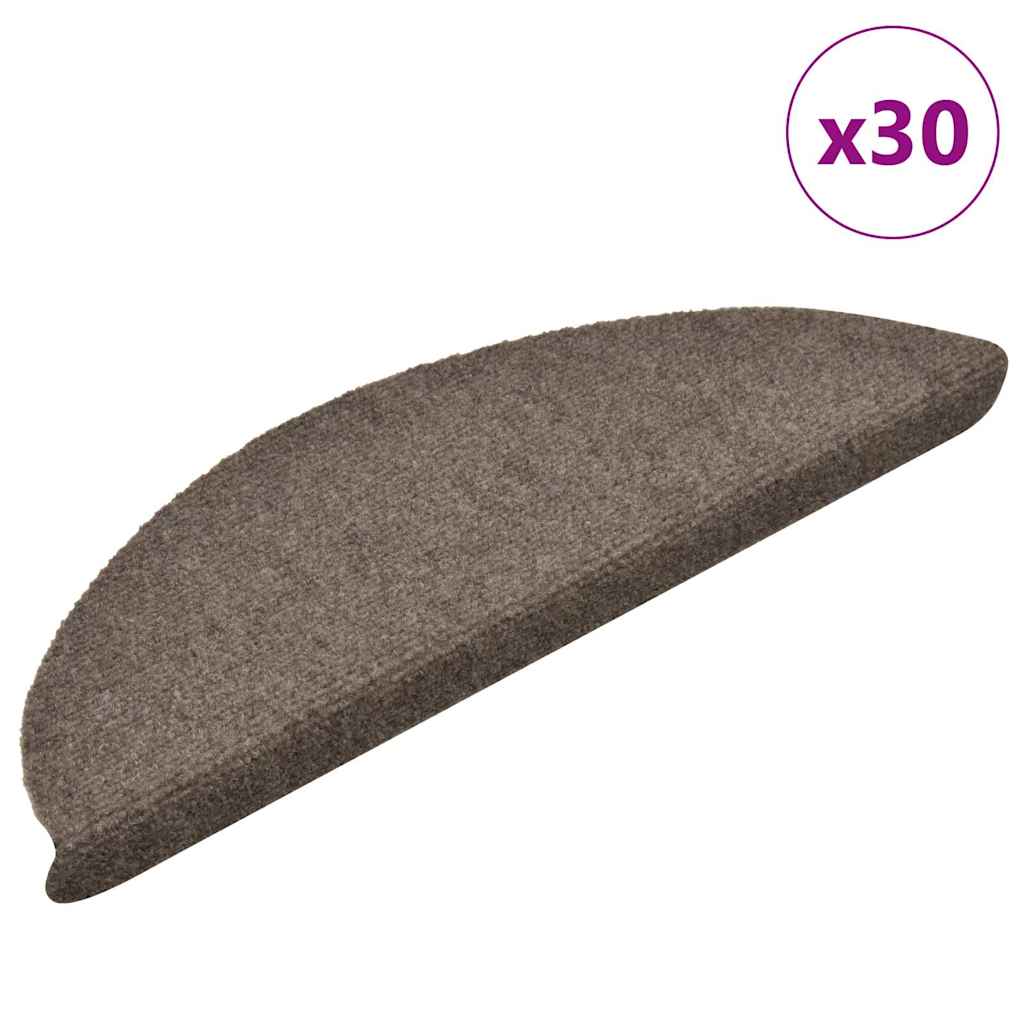 Prostirke za stepenice, samoljepljive, 30 kom, 56x17x3 cm, bež, poluokrugle