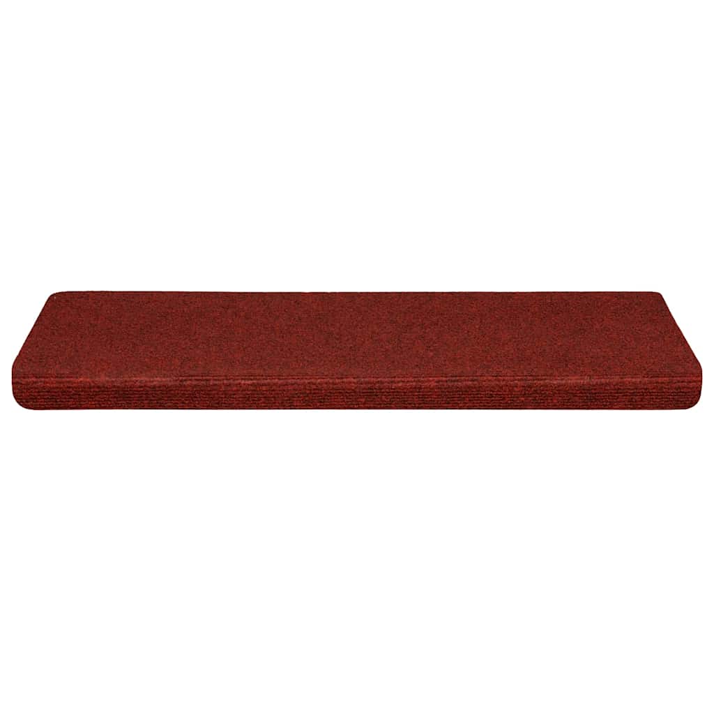 Prostirke za stepenice, samoljepljive, 30 kom, 65x21x4 cm, bordo crvene, pravokutni rub
