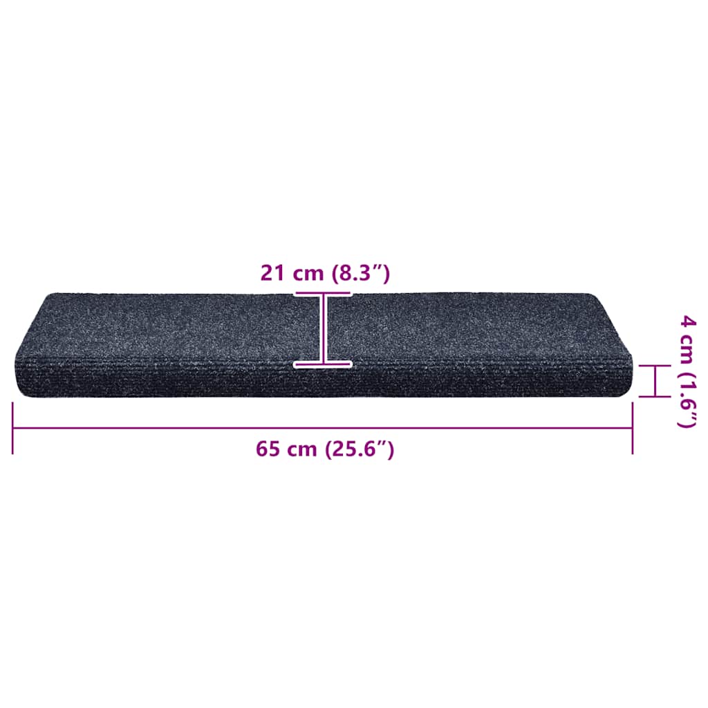 Prostirke za stepenice samoljepljive 30 kom 65x21x4 cm plave pravokutne rubove