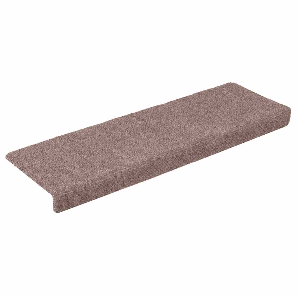 Prostirke za stepenice samoljepljive 20 kom 65x21x4 cm svijetlosmeđa pravokutni rub