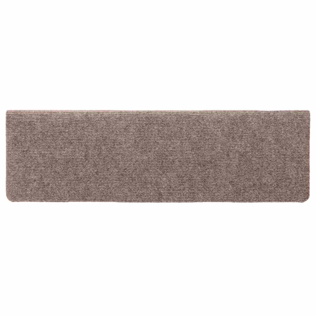 Prostirke za stepenice samoljepljive 20 kom 65x21x4 cm svijetlosmeđa pravokutni rub