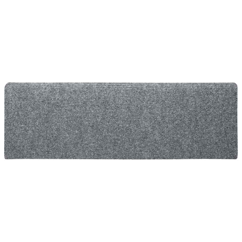 Prostirke za stepenice samoljepljive 20 kom 65x21x4 cm svijetlo sive pravokutne rubove