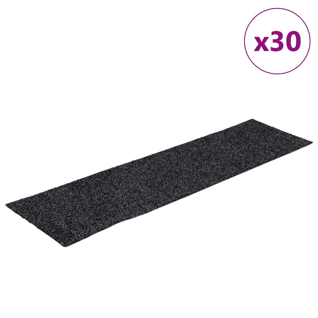 Prostirke za stepenice samoljepljive 30 kom 76x20 cm tamnosive pravokutne