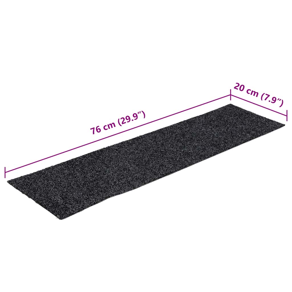 Prostirke za stepenice samoljepljive 30 kom 76x20 cm tamnosive pravokutne
